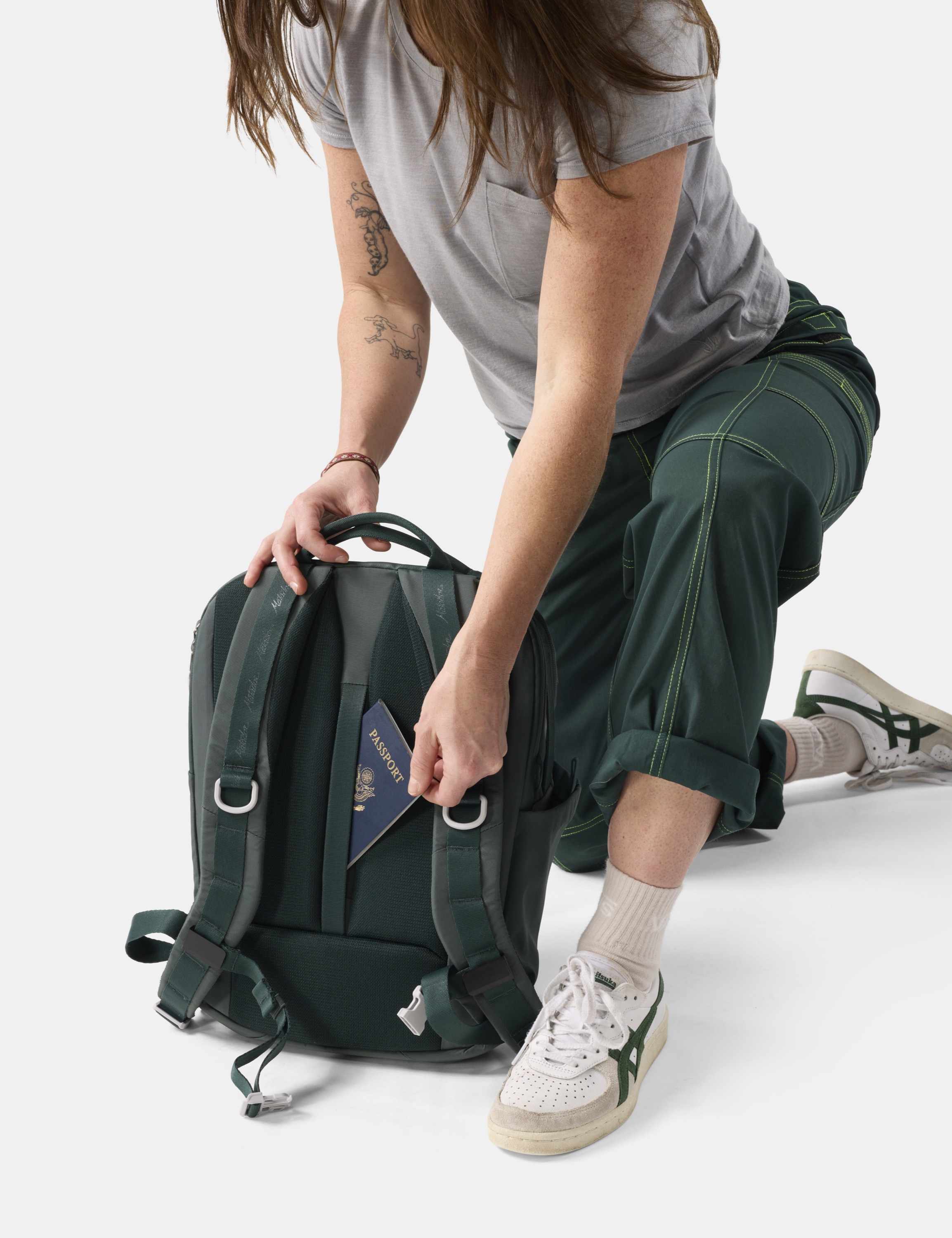 Rucksack, Rucksack, Grün, Reise, Reisepassfach