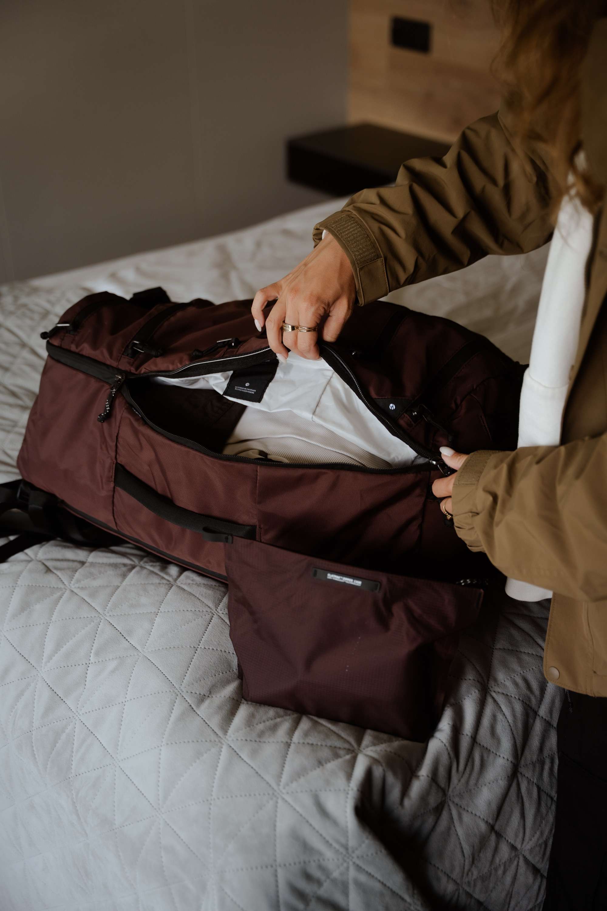 Reiserucksack, Rucksack, Braun, Hauptfach, Reißverschluss