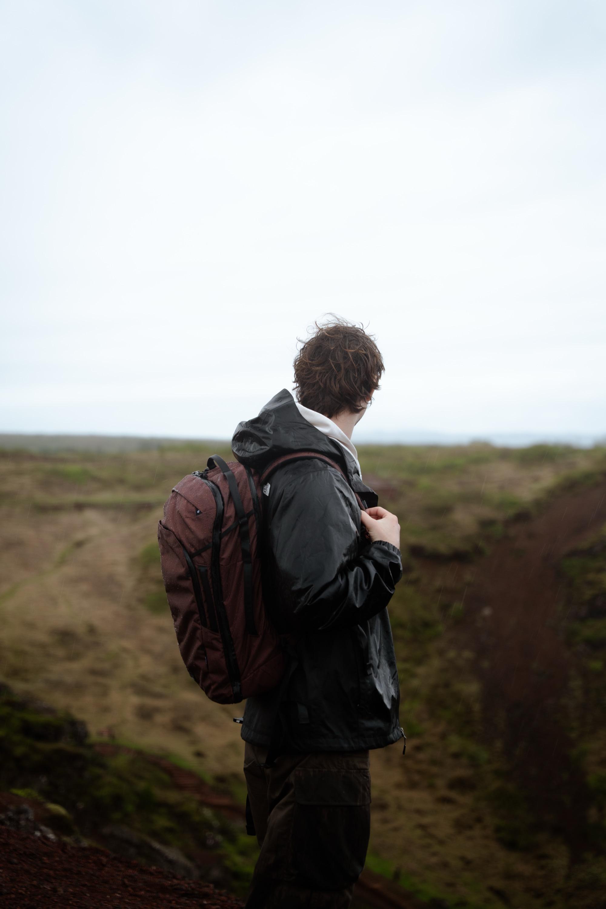 Rucksack, Wandern, Jacke, Draußen, Landschaft