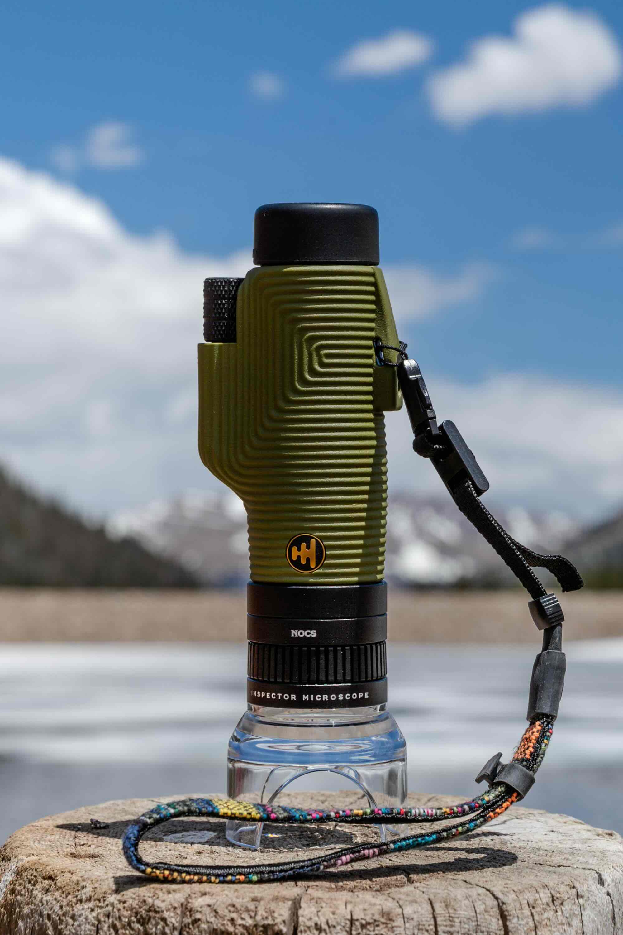 Thermal-Monokular, Inspektionsmikroskop, Olivgrüner Körper, Karabiner-Trageband, Linsenschutz