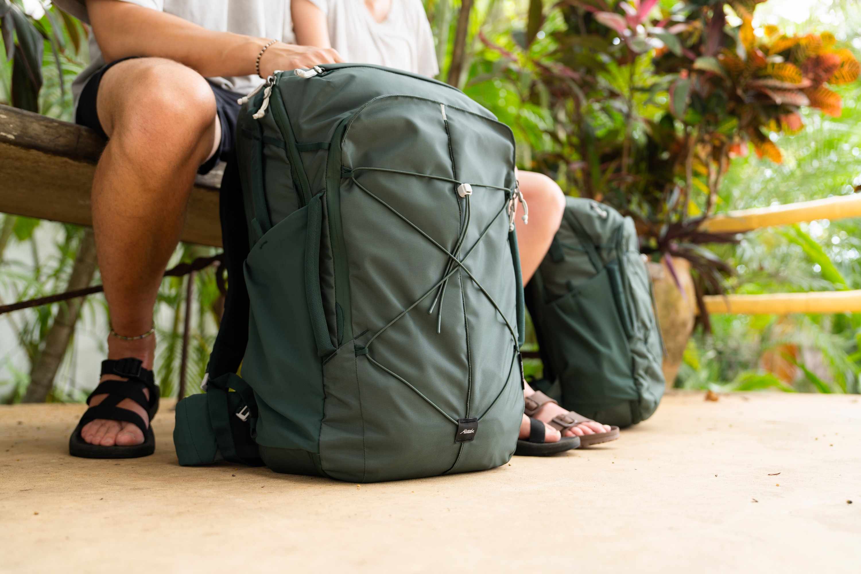 Rucksack, Trekking, Outdoor, Grün, Kordelnetz