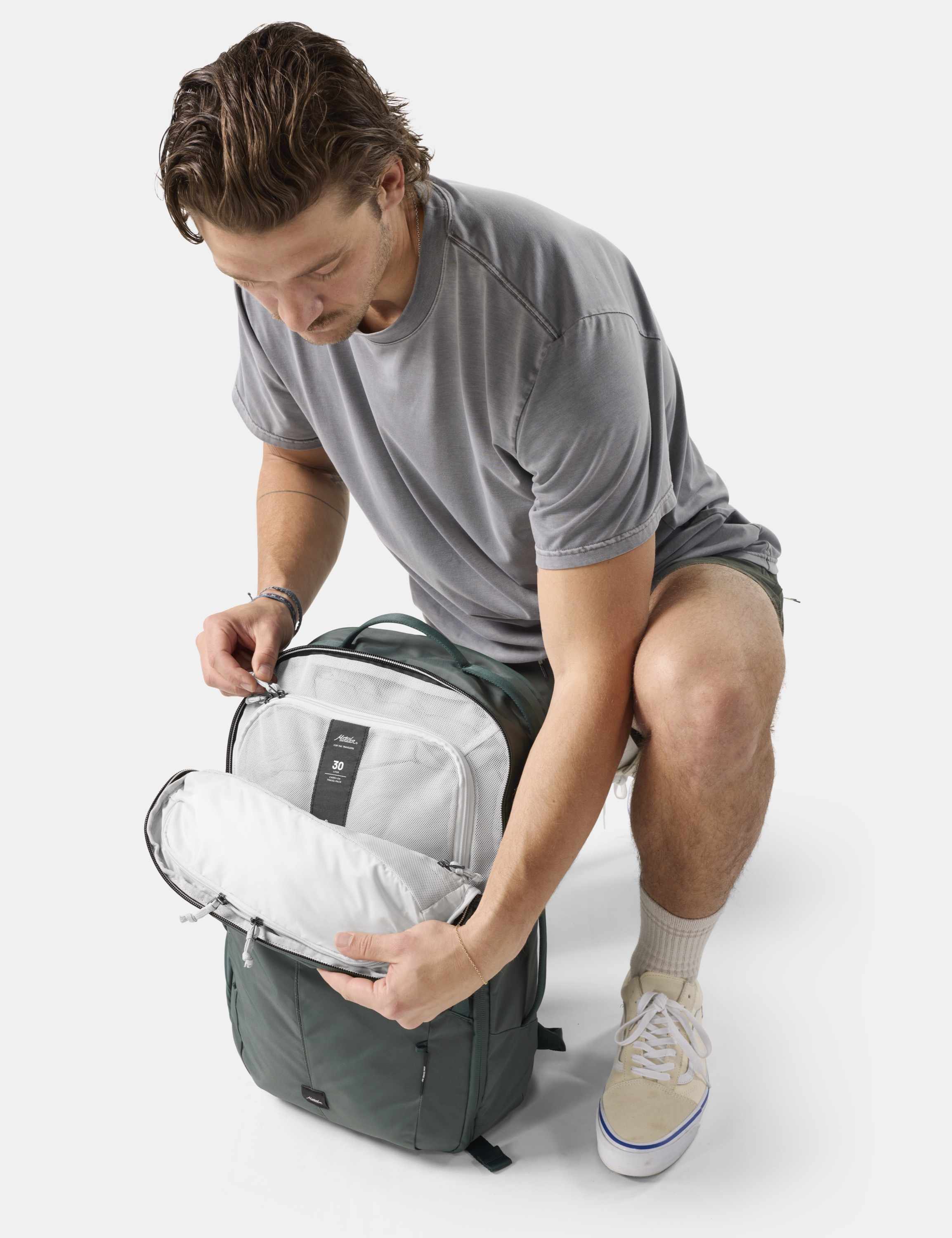 Rucksack, Backpack, Grey color, Travelling bag, Hauptfach