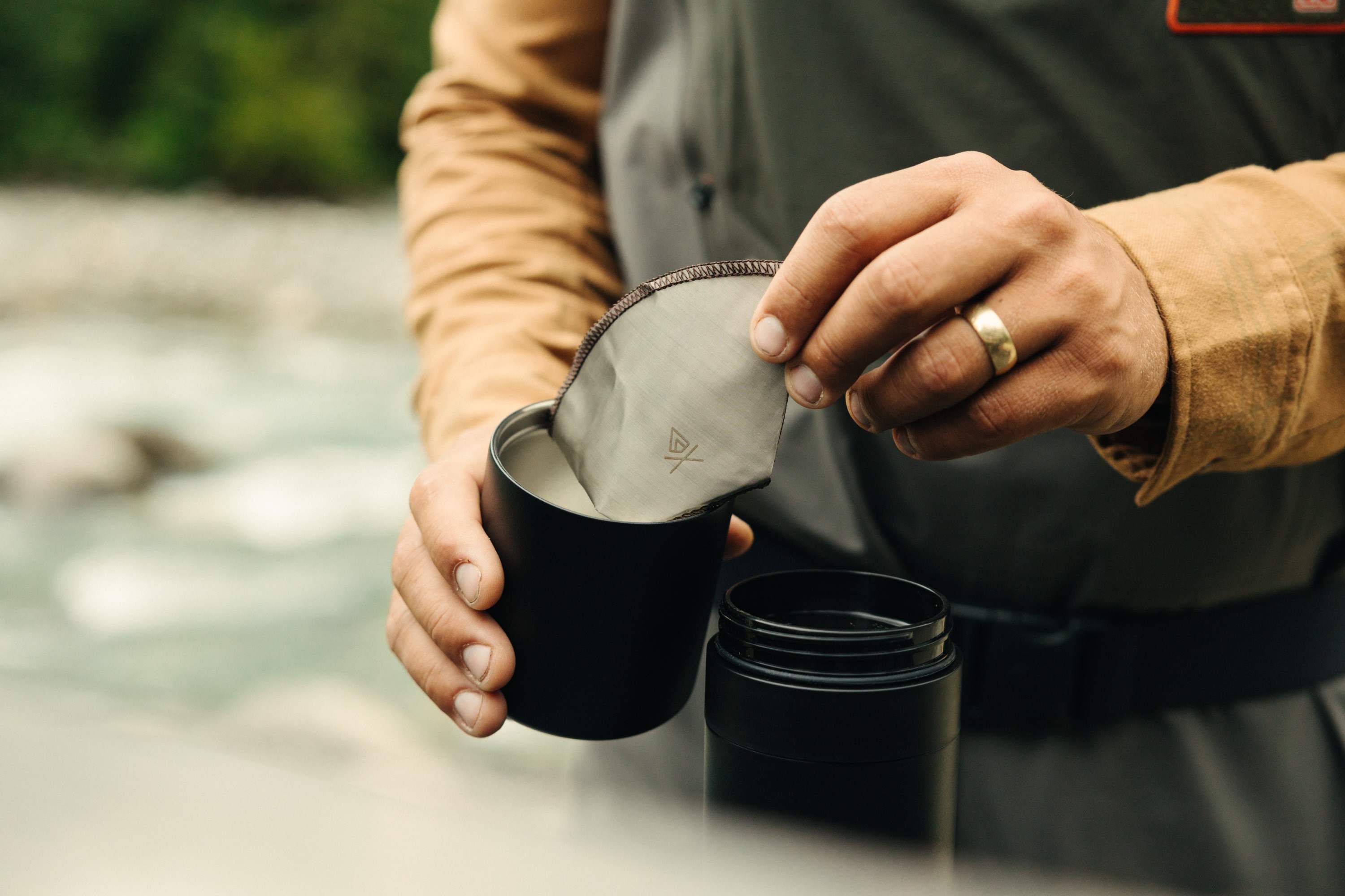 Kaffeebereiter, Isolierbecher, Kaffeefilter, Schwarz, Wiederverwendbarer Filter