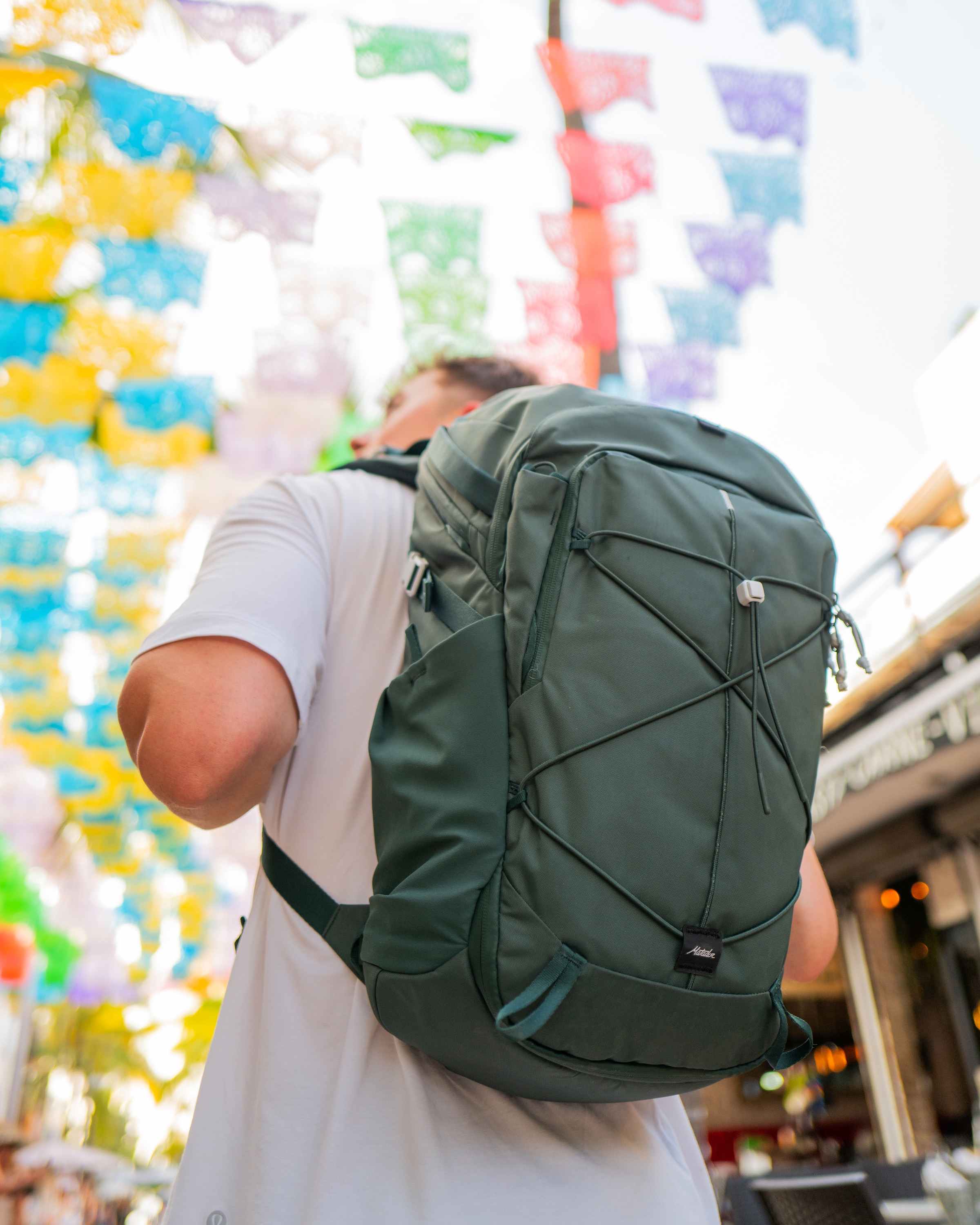 Rucksack, Backpack, Outdoor, Green, Kordelzug