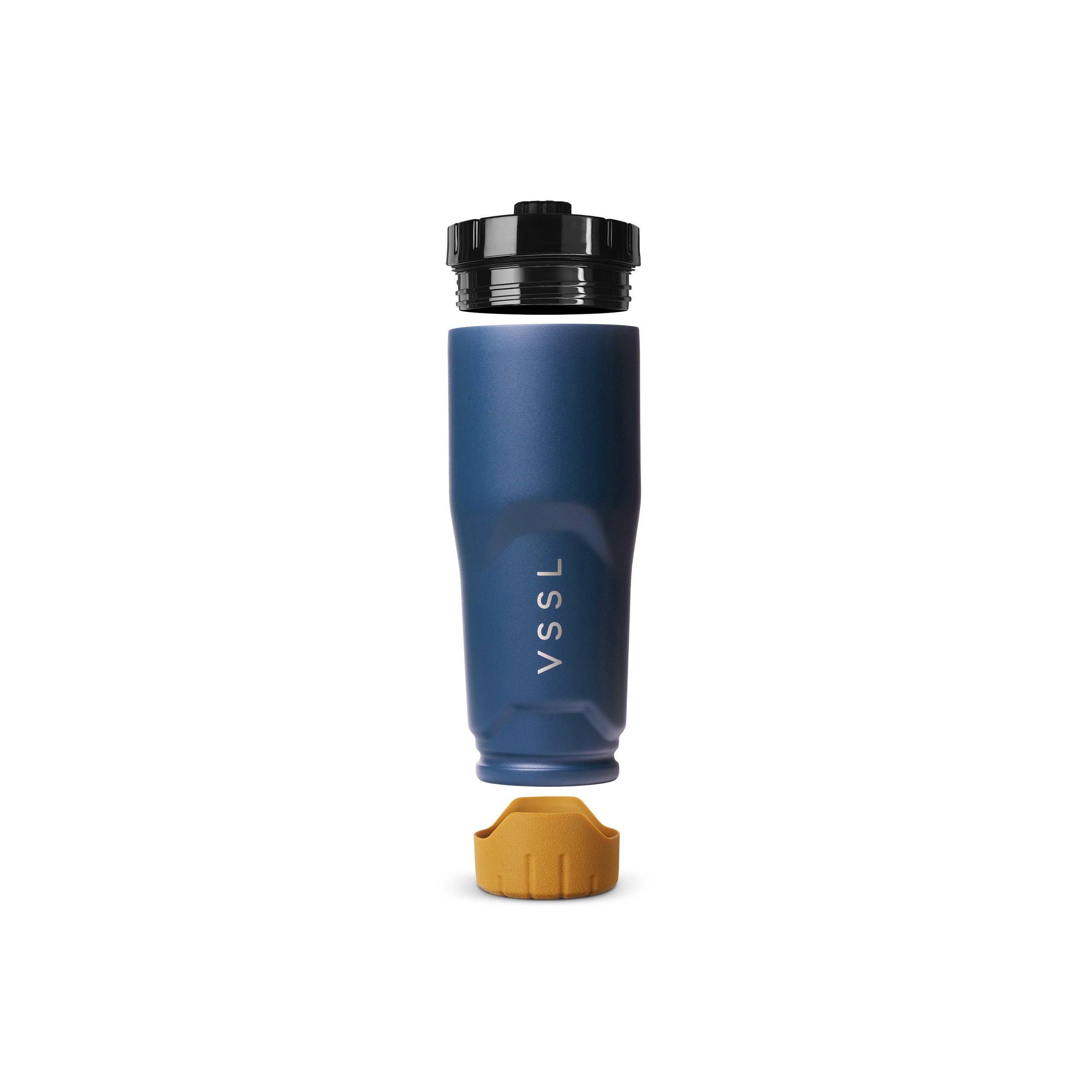 Trinkflasche, blau, Schraubverschluss, abnehmbarer Boden, Kunststoff