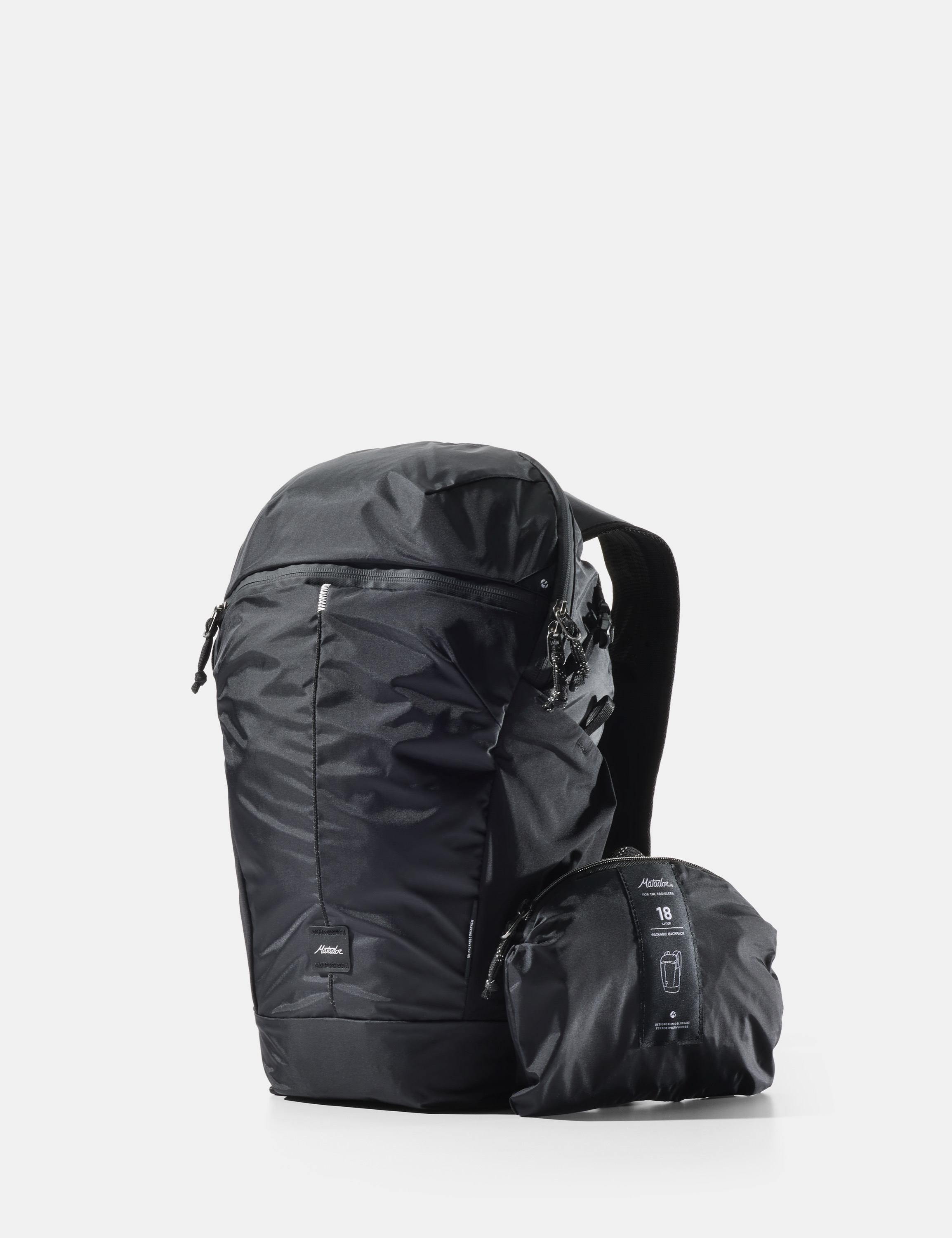 Rucksack, Rucksack, Schwarz, Nylon, Vordertasche