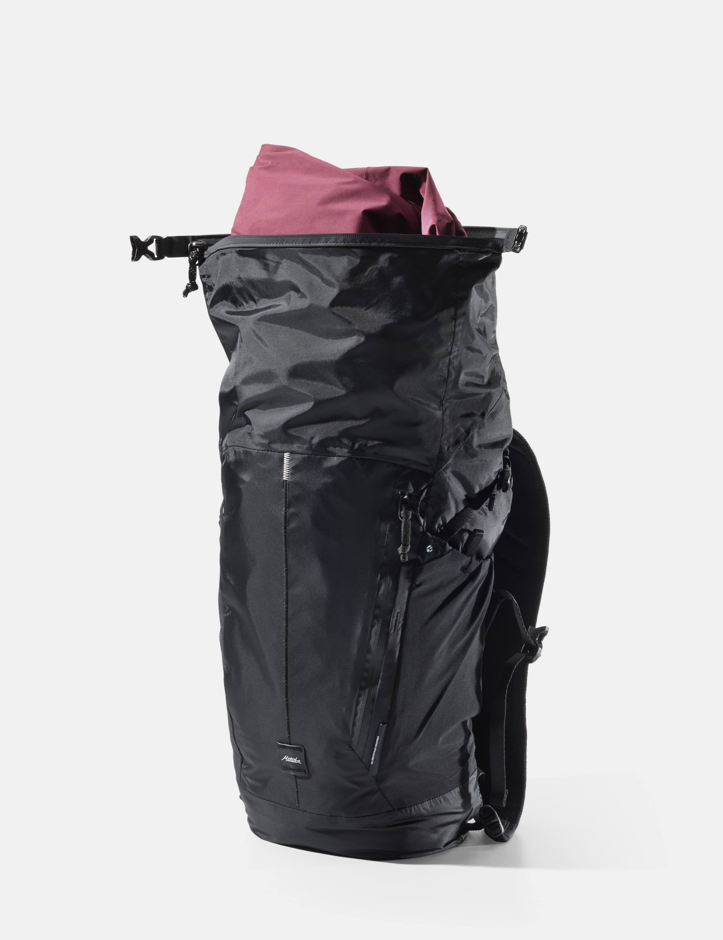 Rucksack, Wasserdicht, Schwarz, Rolltop, Tasche