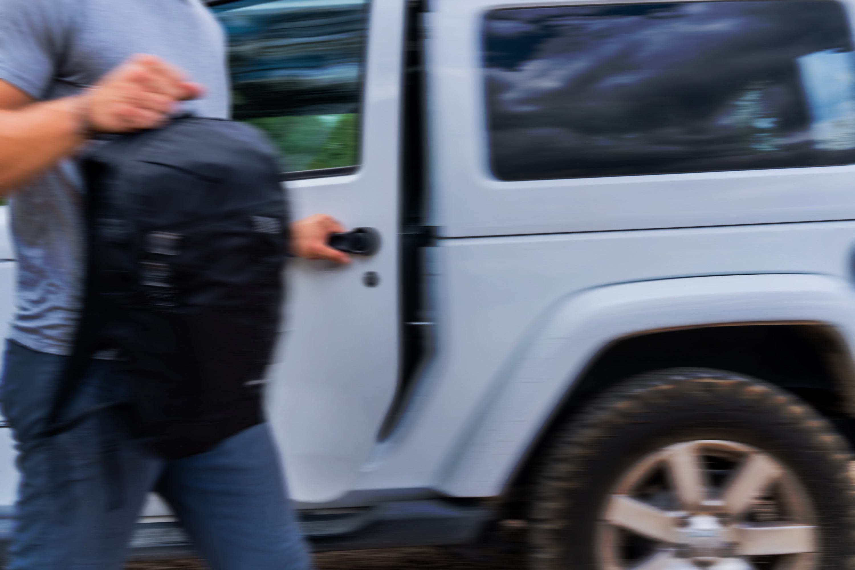 auto, person, Rucksack, SUV, Tür