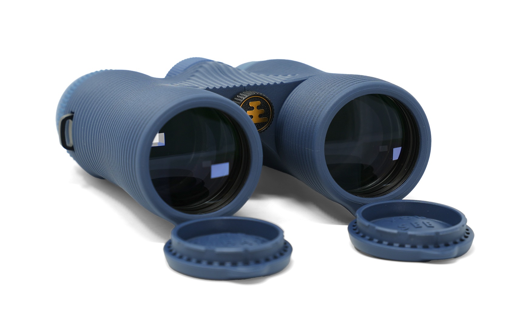 Fernglas, Blue color, Rubberized body, rotating protective caps, Lens glass