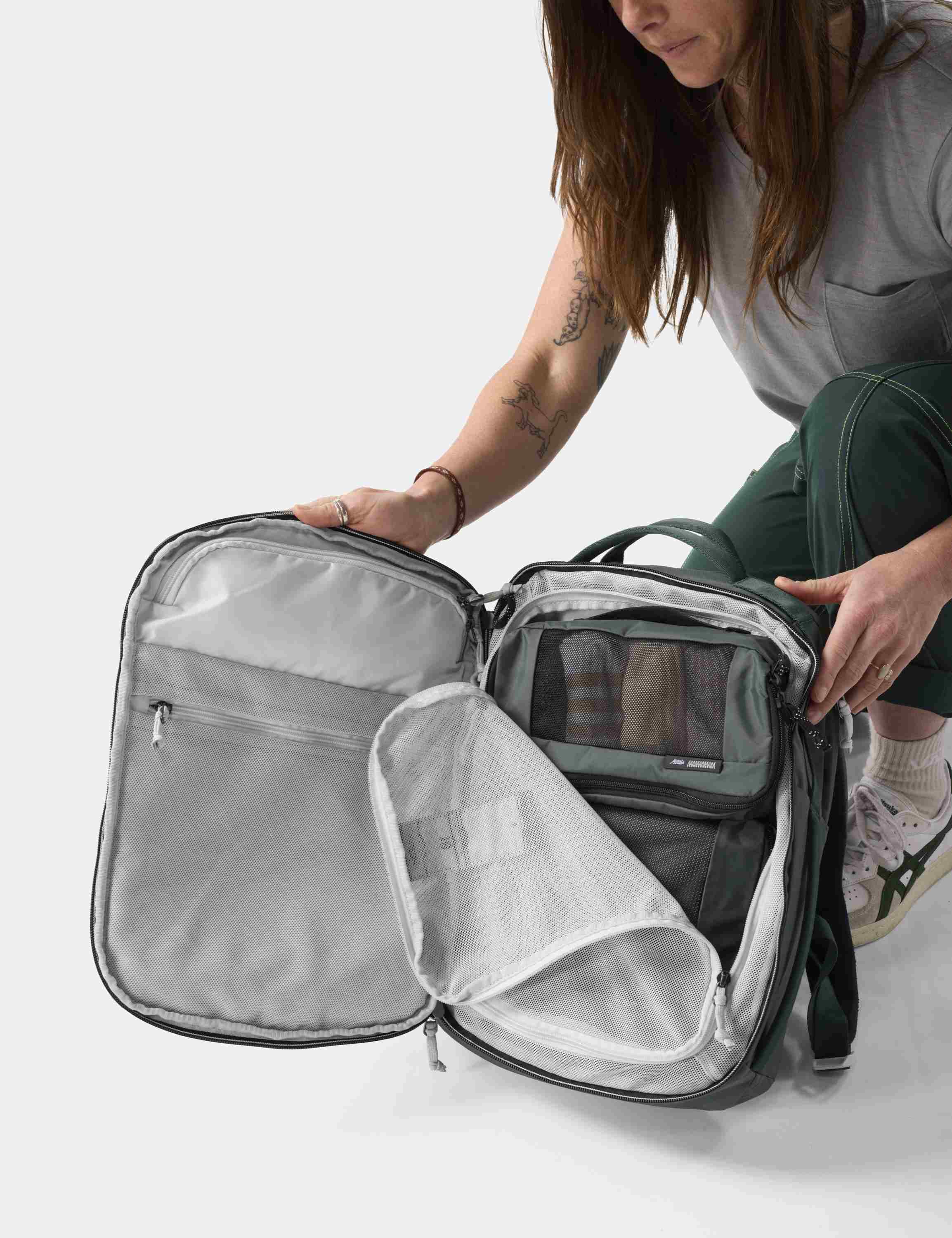 Rucksack, Gepäck, Reisetasche, Fronttasche, Mesh-Innenfach