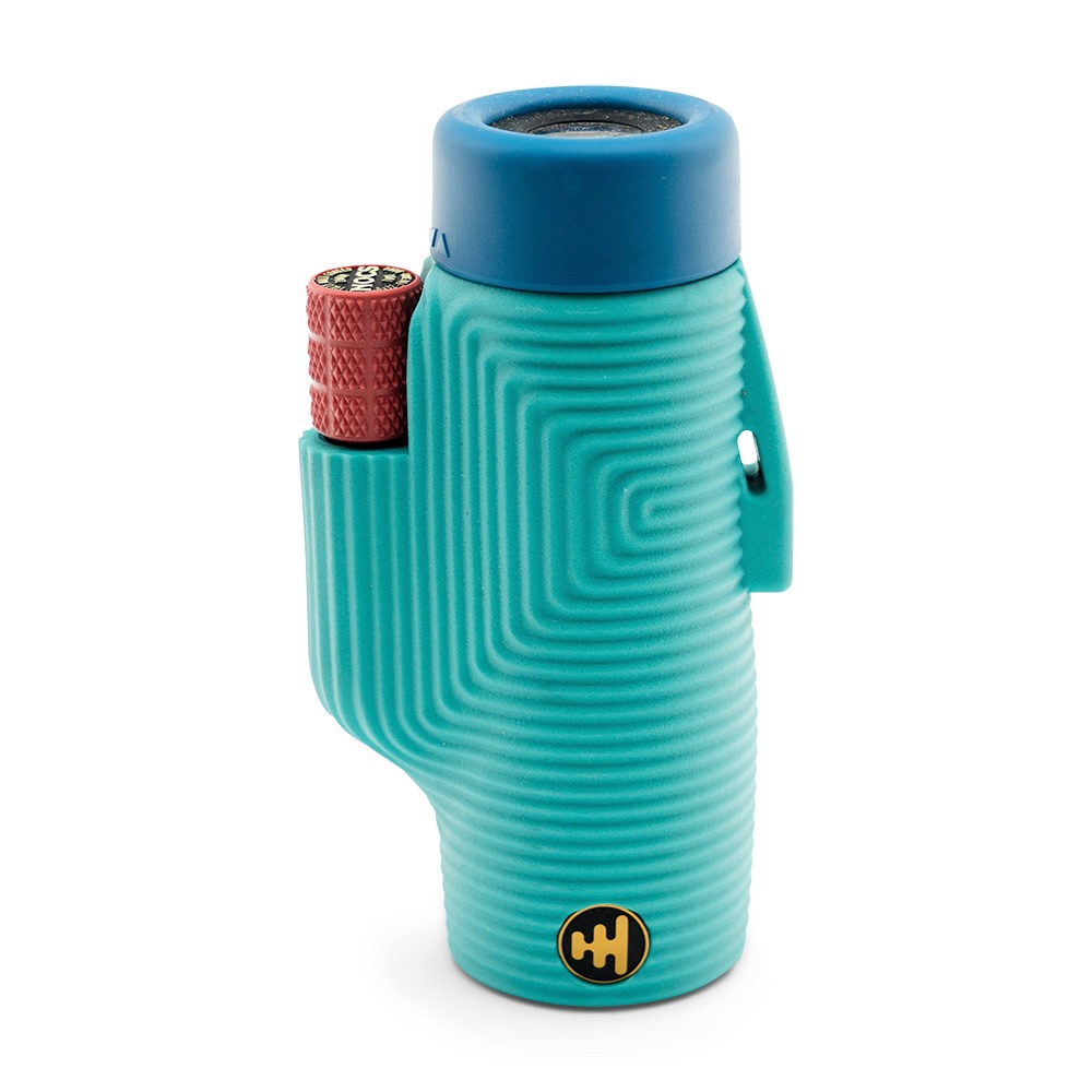 Flasche, Trinkflasche, Grün, Gummi-Griff, Verschluss rot