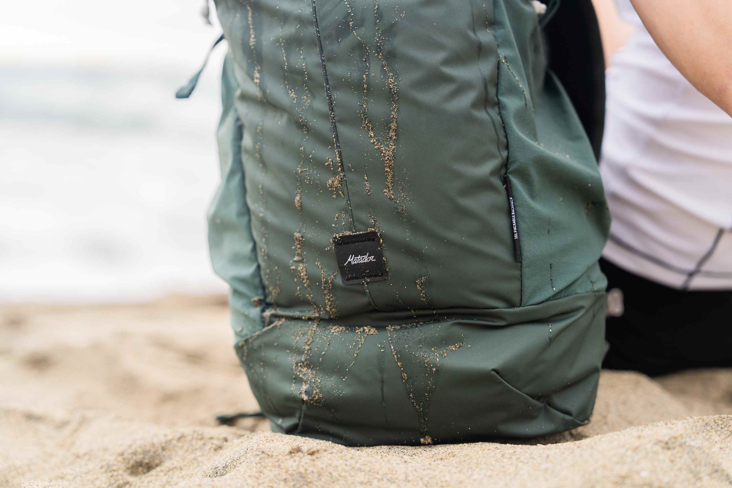 rucksack, Rucksack, grün, wasserdicht, Label