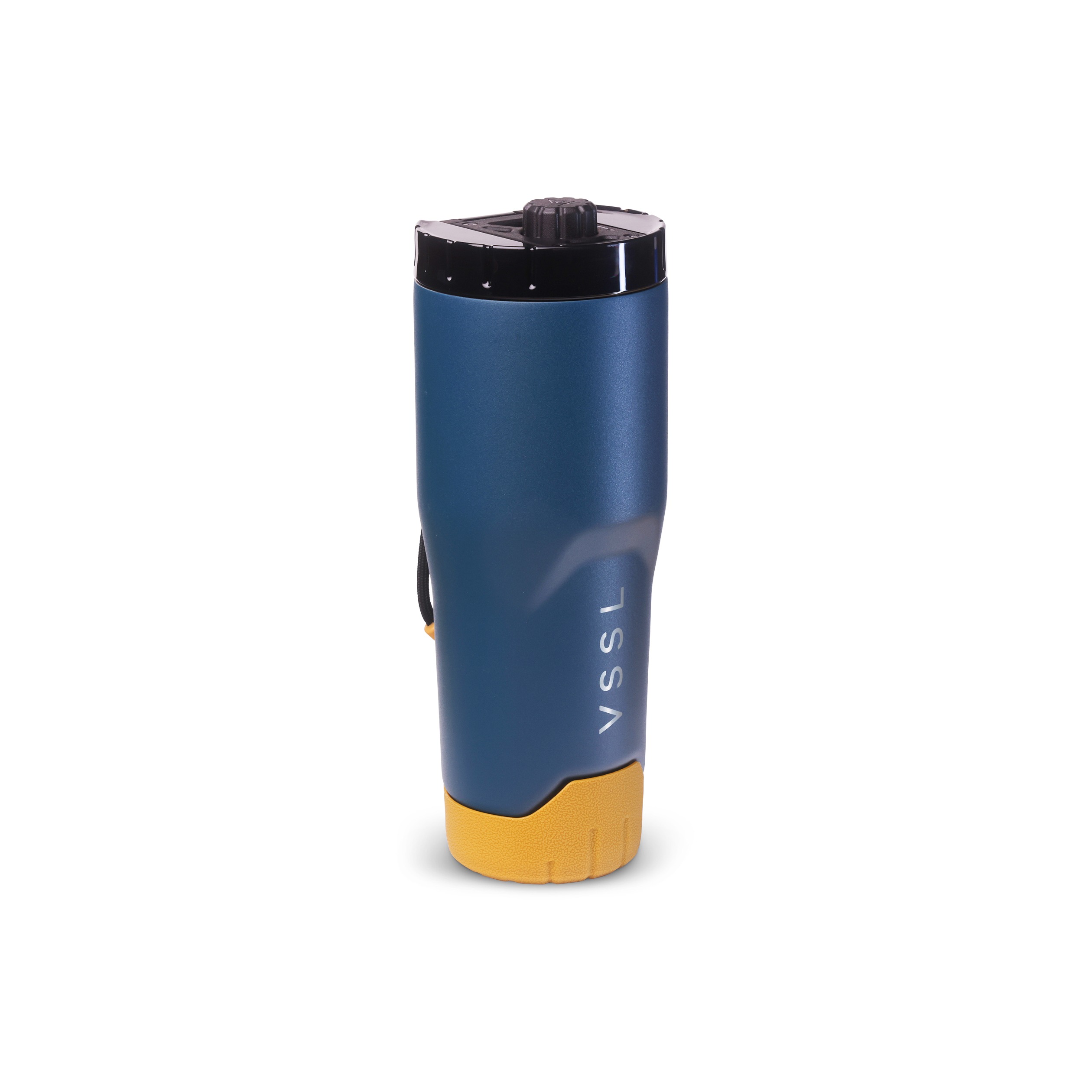 Thermosflasche, Edelstahl, blau-gelb, Schraubverschluss, Isolierflasche
