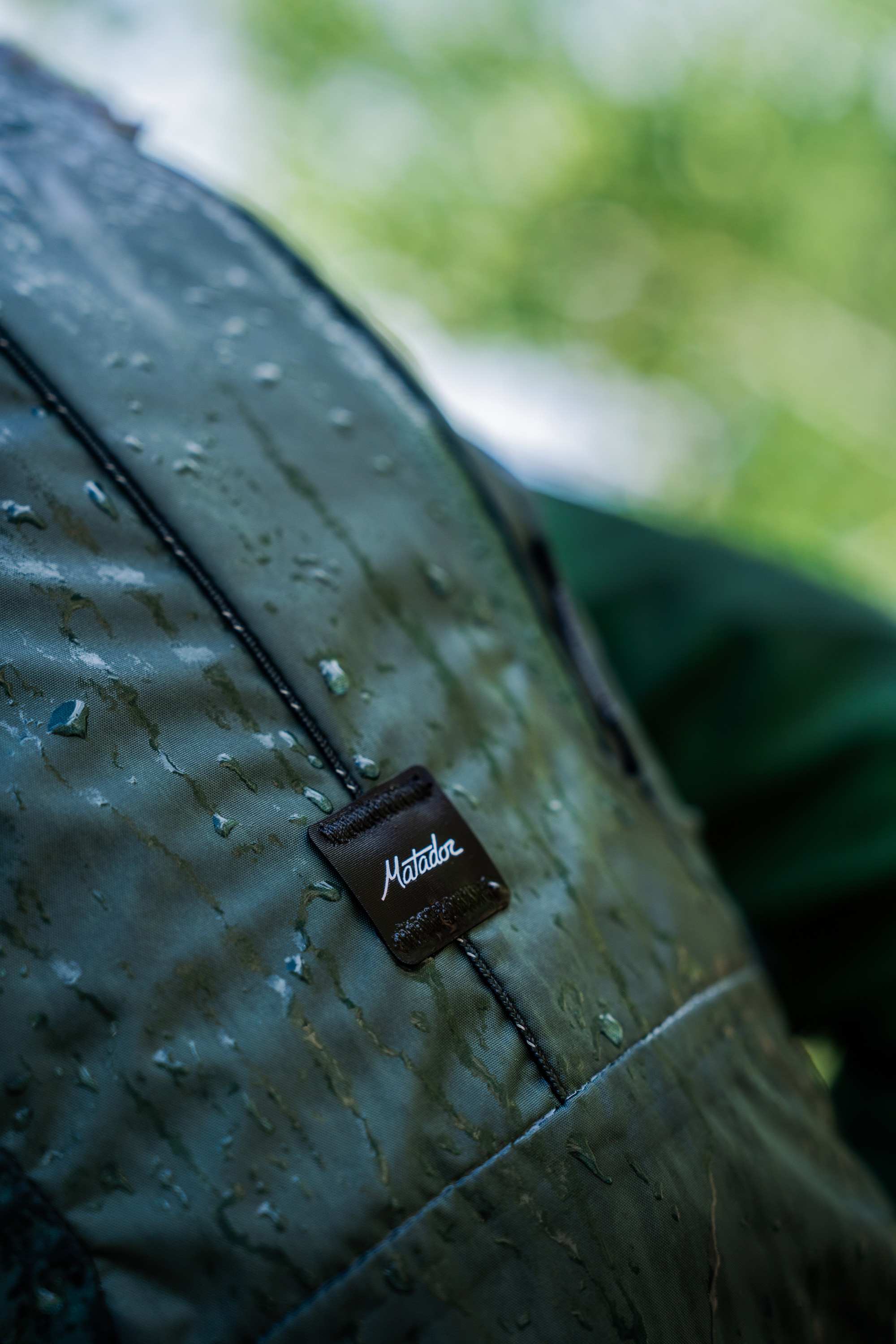 Regenjacke, Regnjakke, Nylon, Grün, Label
