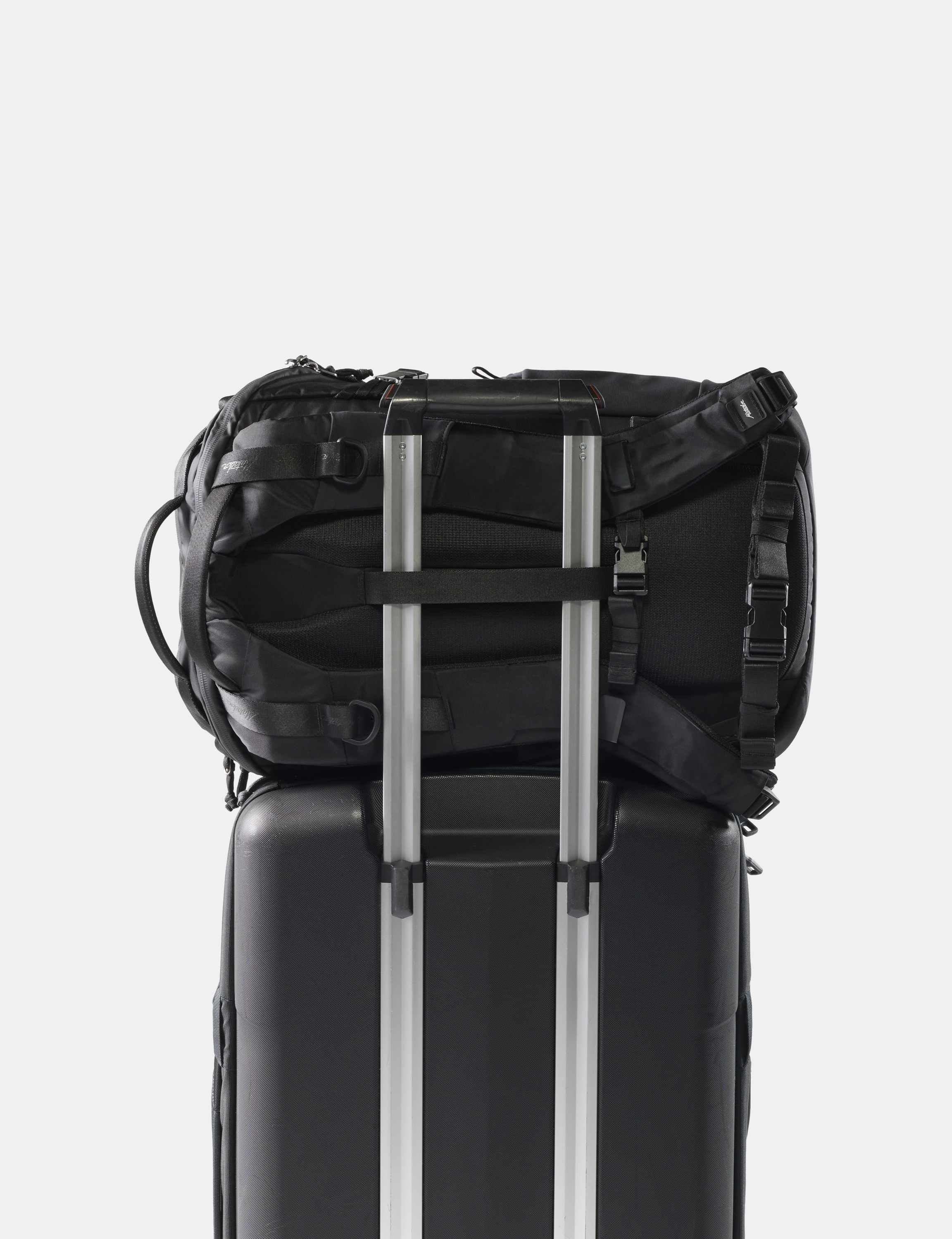 Reisetasche, Rucksack, Trolley, Stativhalterung, Schwarz