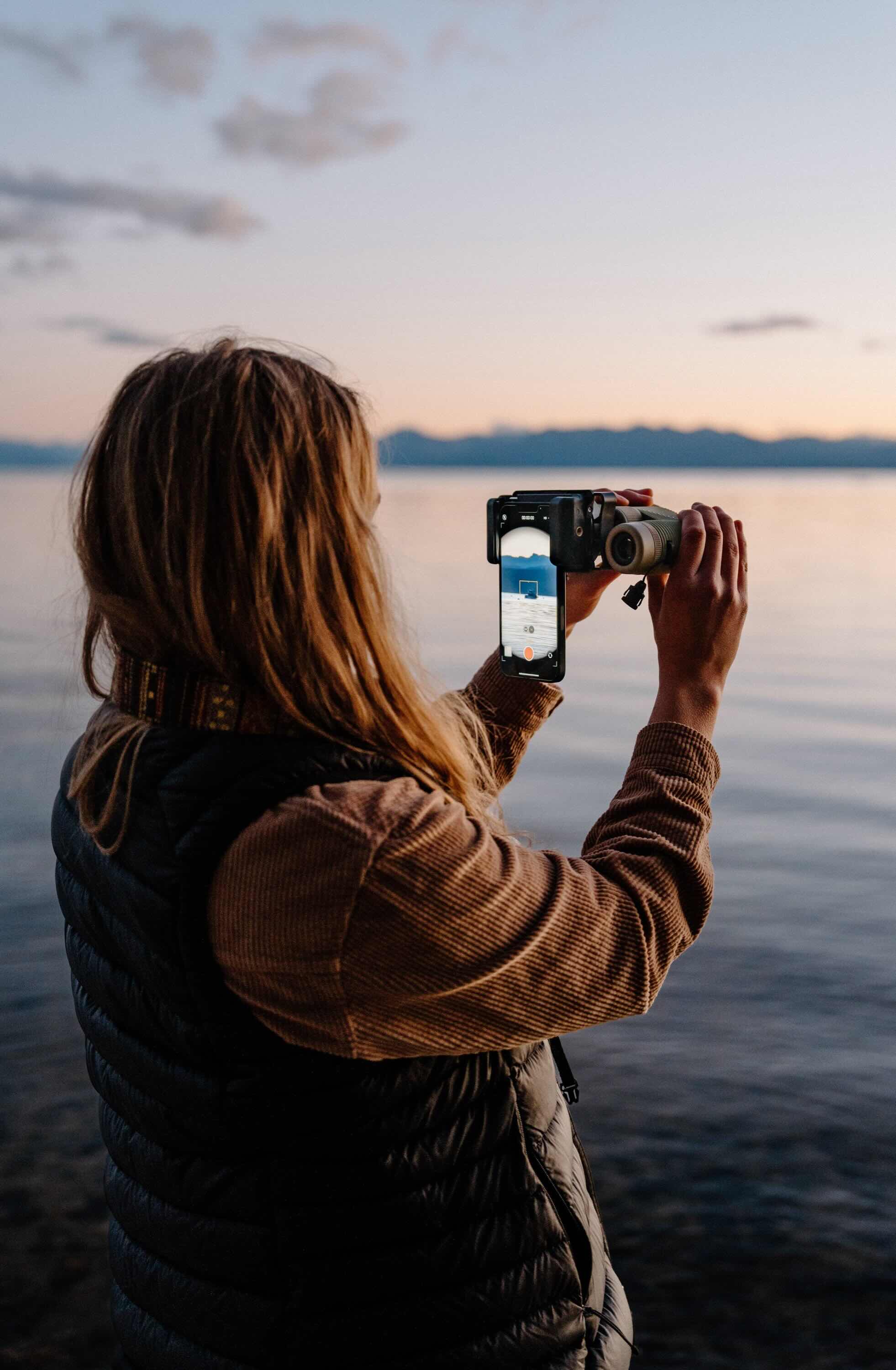 kamera, smartphone, aufnahme, meer, person