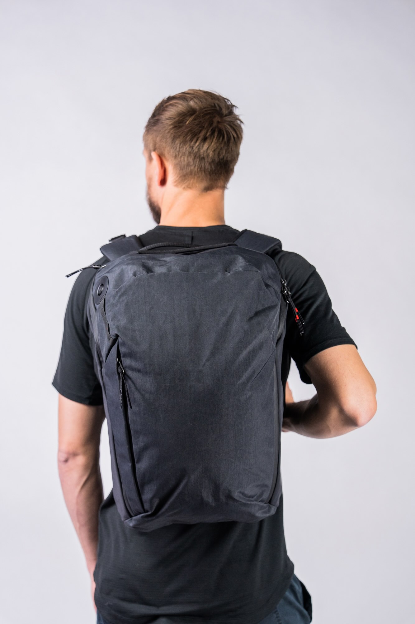 Rucksack, Backpack, Grau, Reisetasche, Rucksack mit Reißverschluss