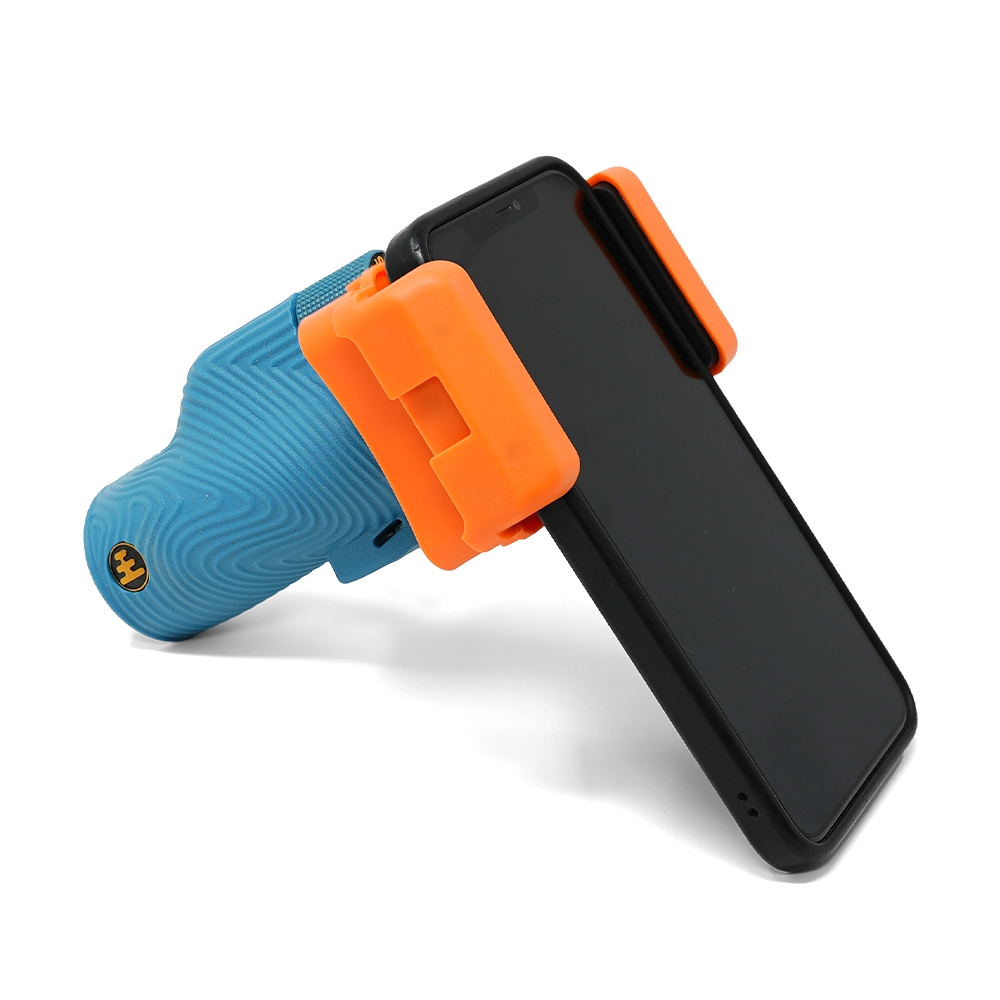 Kartenhalter, Smartphone-Halter, Kunststoff, Gummi-Griff, Orange Clip