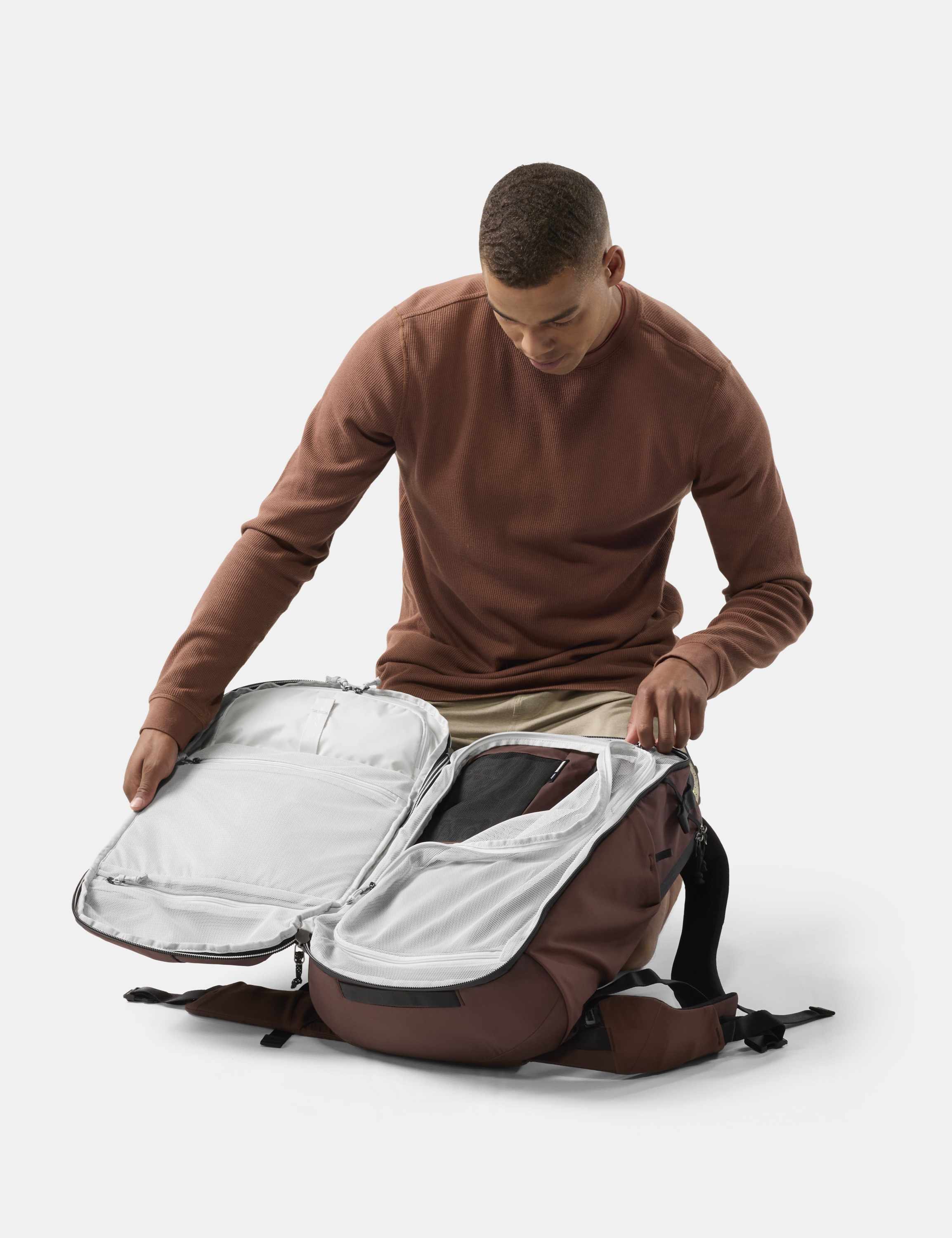 Rucksack, Rucksack, Wandern, Braun, Fächer