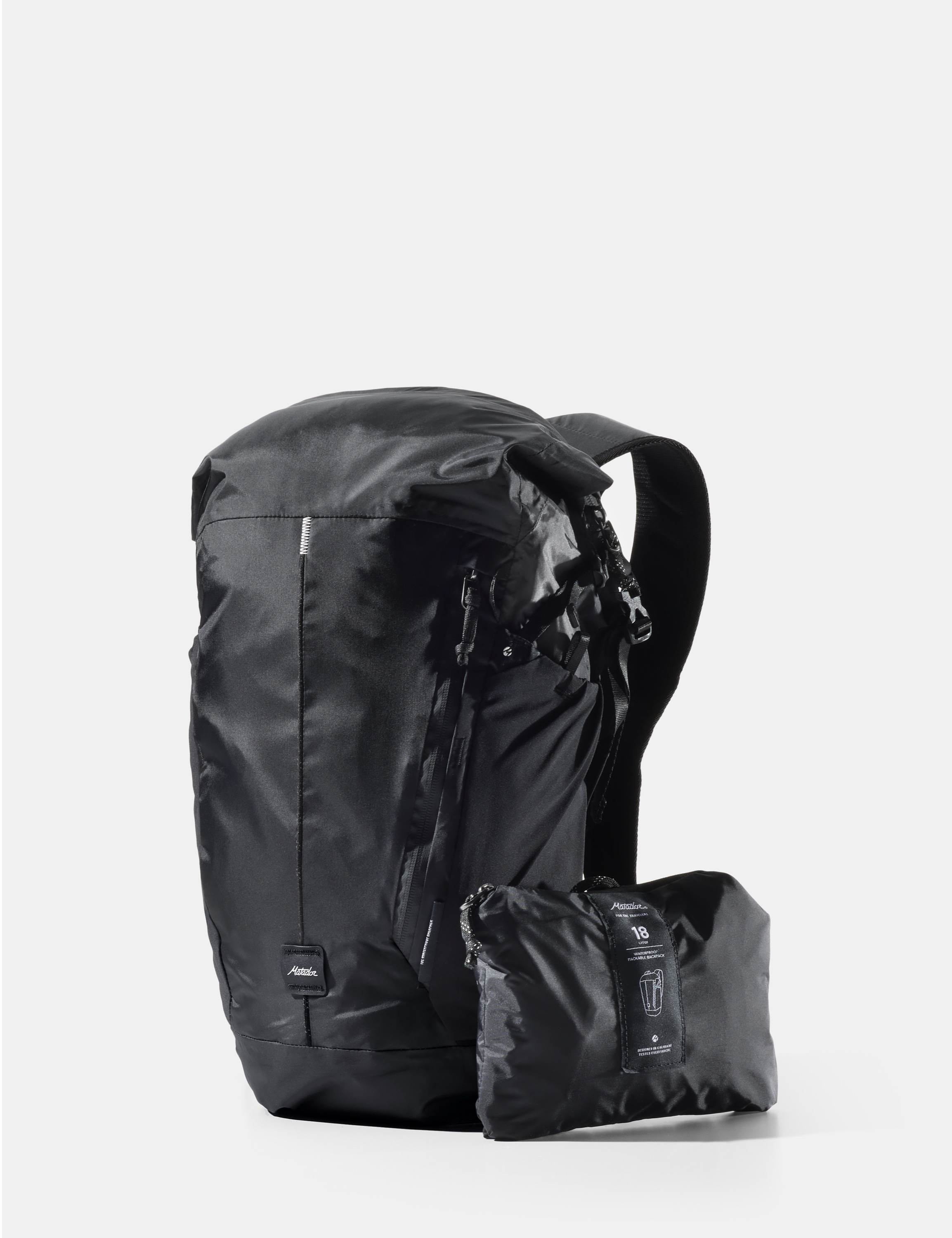Rucksack, Backpack, Schwarz, Leicht, Reißverschlussfächer