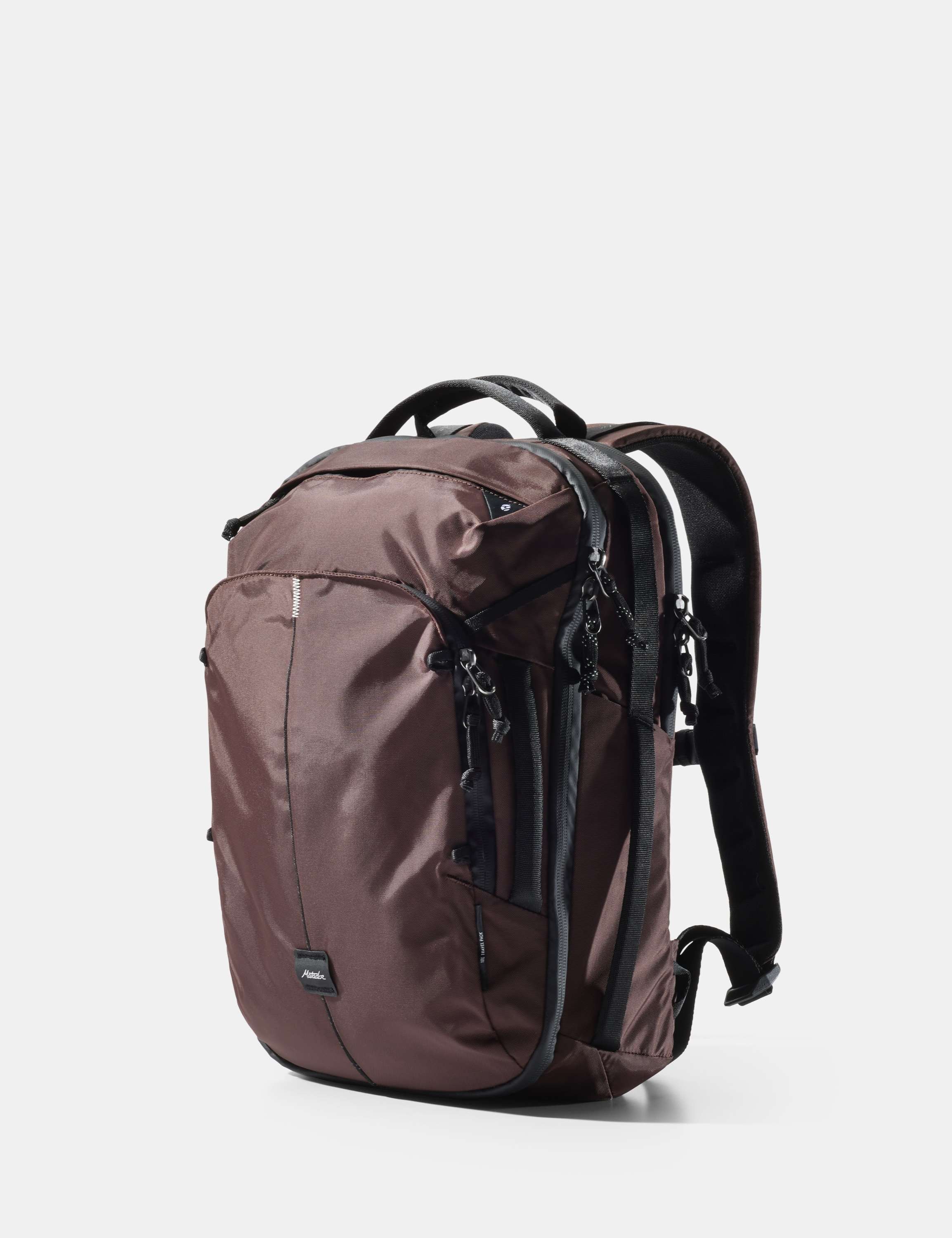 Rucksack, Braun, Reißverschlussfächer, Nylon, Schultergurte