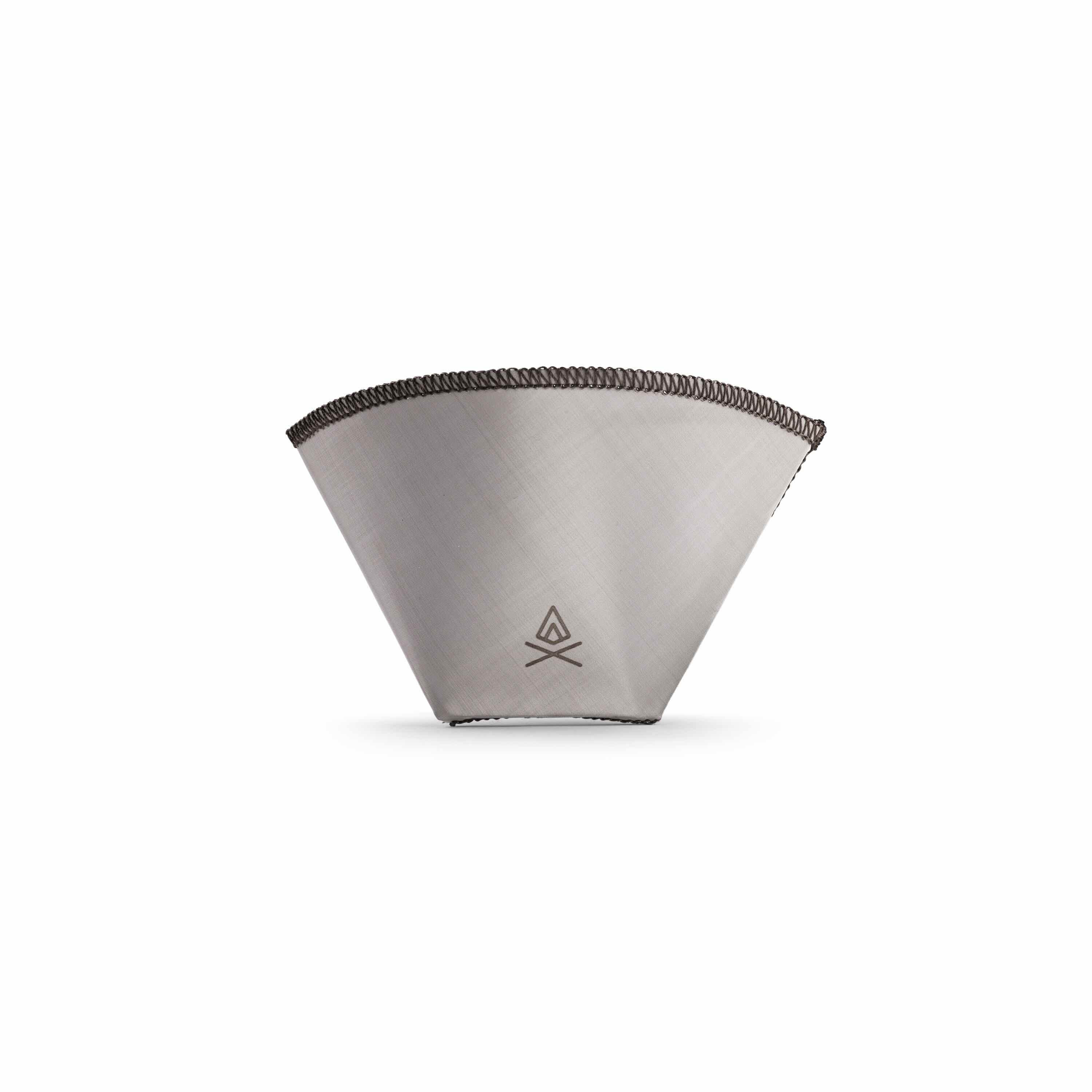 Kaffeefilter, Dauerfilter, konische Form, grau, Metallgewebe