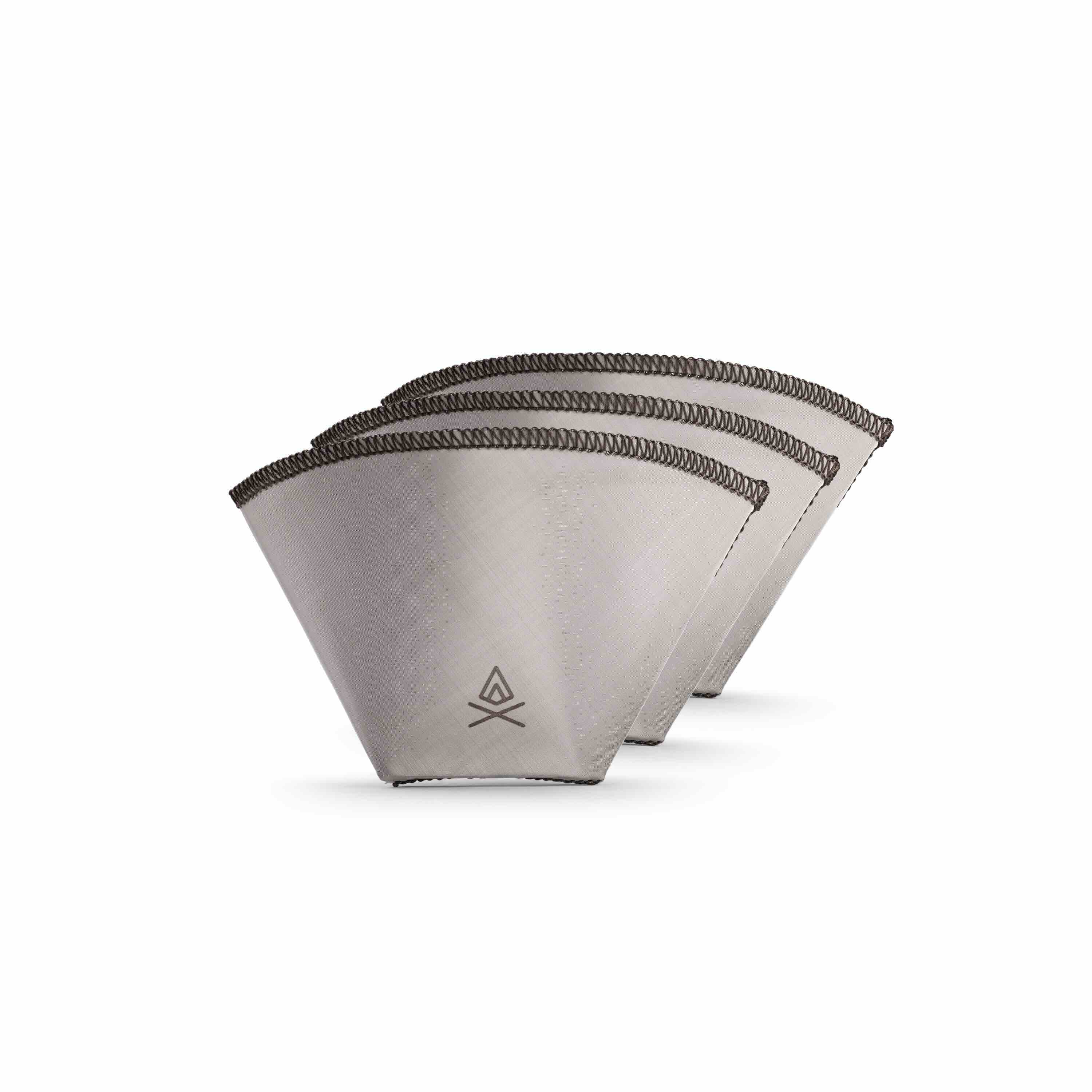 Kaffeefilter, Wiederverwendbar, Stofffilter, Beige, Overlocknaht