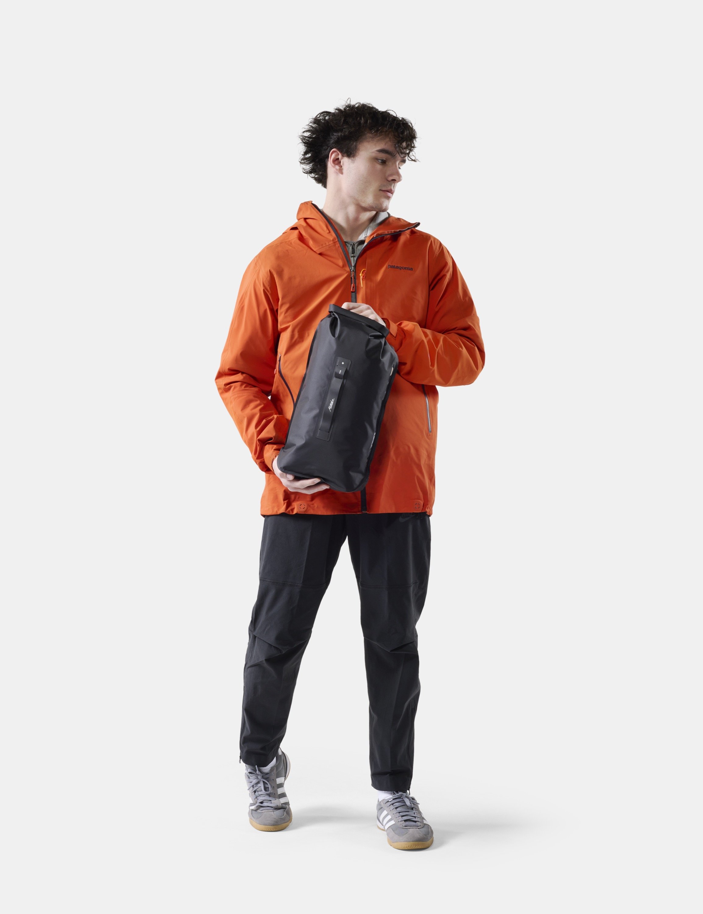 Herrenjacke, Outdoor-Jacke, Orange, Regenjacke, Bag/Packable Bag