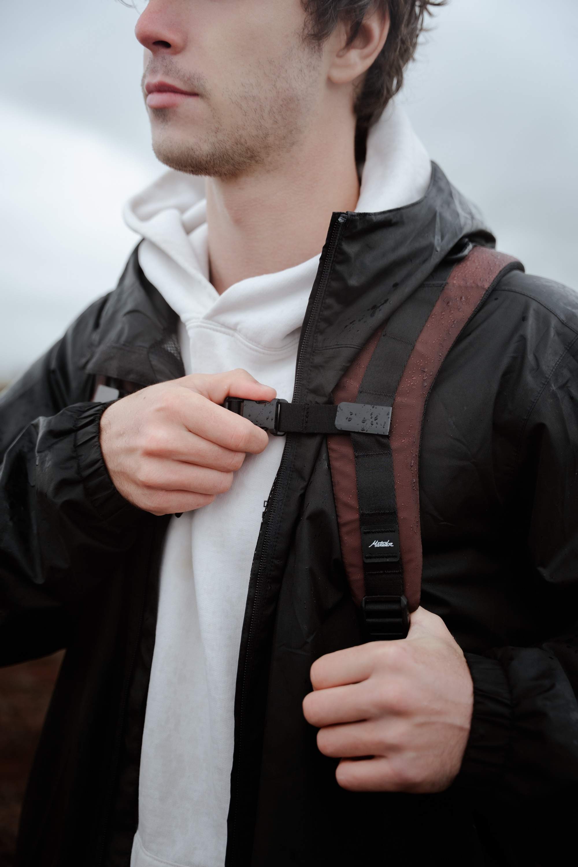 Herrenjacke, Windjacke, Outdoor, Reißverschluss, Schultergurt