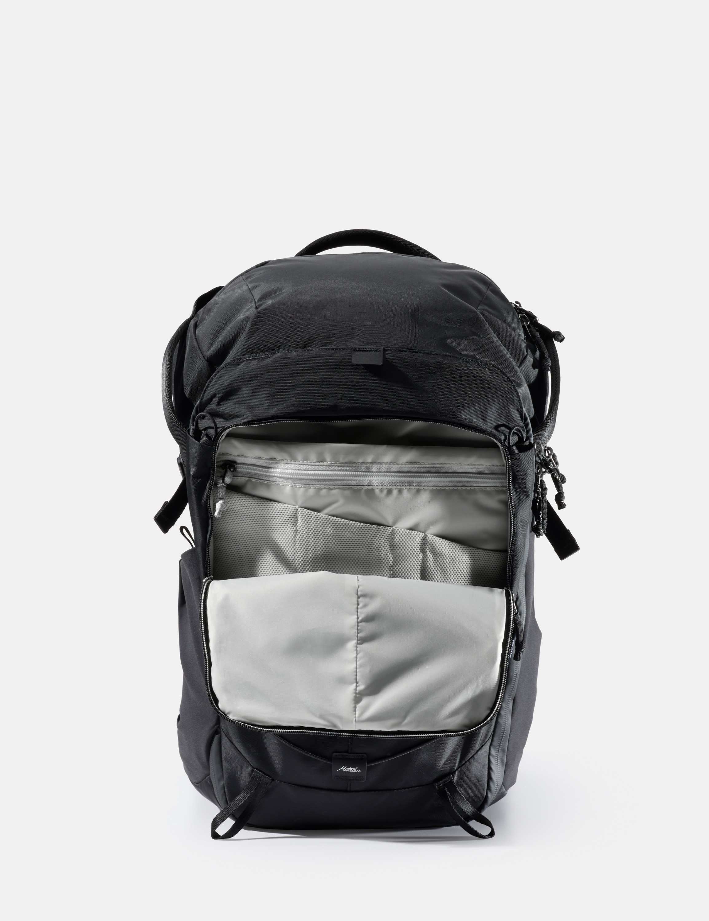 Rucksack, Backpack, Schwarz, Reißverschluss, Fächer