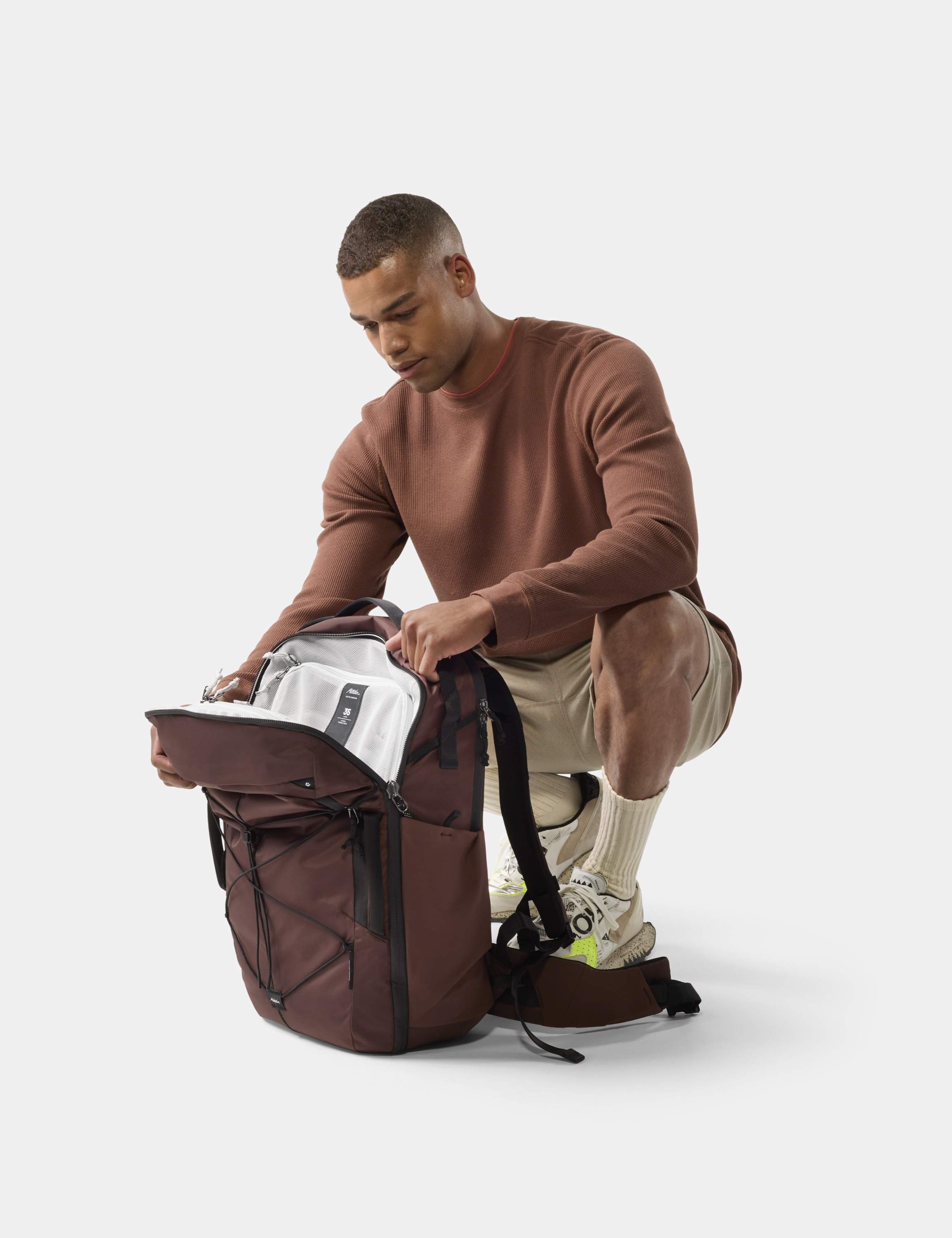 Rucksack, Backpack, Rucksack braun, Kompakt, Reisekoffer-Alternative