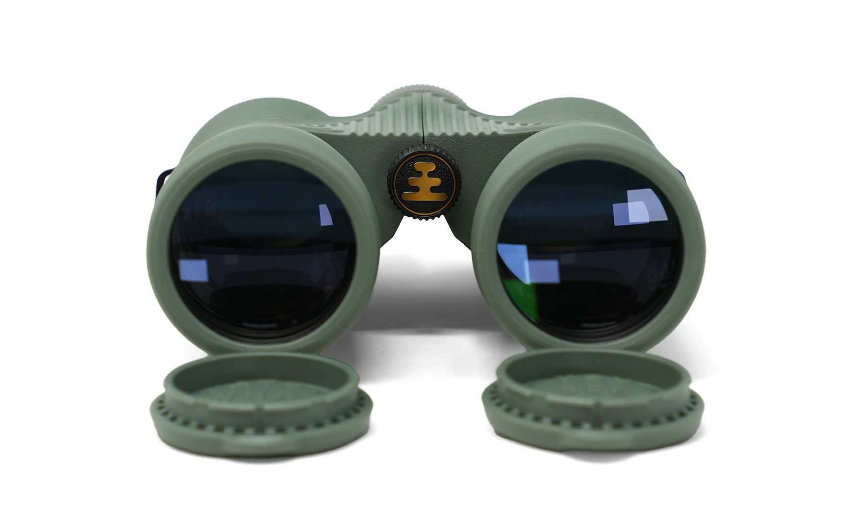 Fernglas, Binoculars, grün, Rundoptik, Vergrößerungskappe